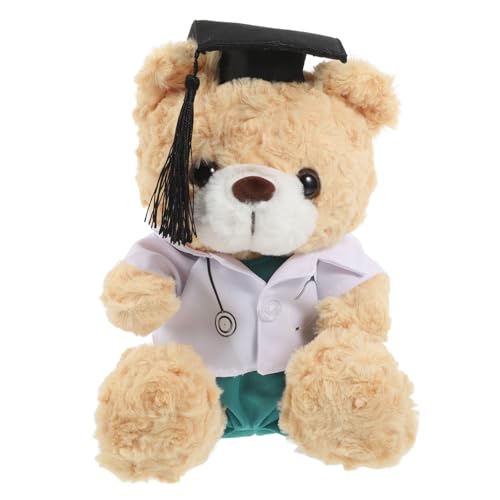 LOLIPPYY Doktor Stoffbär pflege abschluss Abschlussbärenklasse von 2025 Medizinstudent Plüschbärenarzt Krankenschwester Plüschtier Doktor Bär PP Baumwolle Light Brown von LOLIPPYY