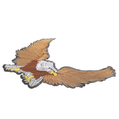LOLIPPYY Eagle Leder patch zum Aufnähen Große Bestickte Applikation für Kleidung DIY Stoffflicken für Jeans Hüte und Jacken Einfache Befestigung durch Nähen Dekorativer Adler style von LOLIPPYY
