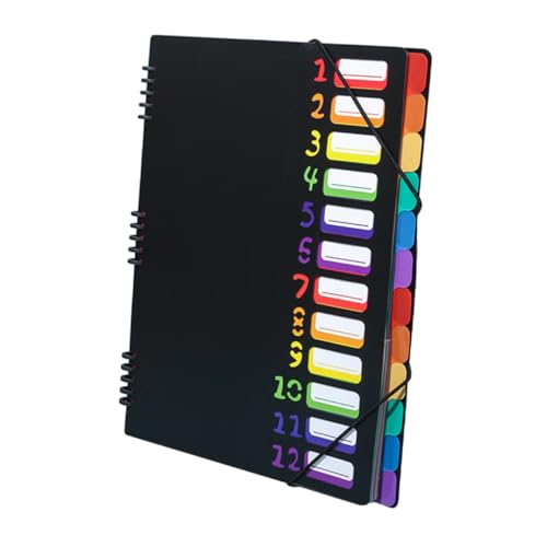 LOLIPPYY Fächermappe mit Farbigen Trennblättern und Vorbedruckten Etiketten Kompakter Dokumenten organizer mit Klarsichtdeckel Platzsparend für Büro Schule und Zuhause LOLIPPYY Fächermappe mit Farbigen Trennblättern und Vorbedruckten Etiketten Kompakter Dokumenten organizer mit Klarsichtdeckel Platzsparend für Büro Schule und Zuhause von LOLIPPYY