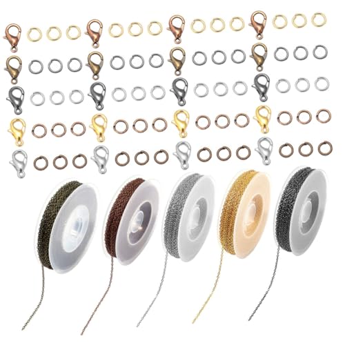 LOLIPPYY Farben DIY Schmuck Metallkette Kreuzkette mit Karabinerverschlüssen und Biegeringen Langlebig Farbbeständig Vielseitig für Armband Halskette Schmuckherstellung LOLIPPYY Farben DIY Schmuck Metallkette Kreuzkette mit Karabinerverschlüssen und Biegeringen Langlebig Farbbeständig Vielseitig für Armband Halskette Schmuckherstellung von LOLIPPYY