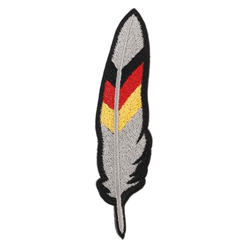 LOLIPPYY Federförmiger Deutschland Flaggen Patch Abnehmbarer Kleiderflicken für DIY Dekoration Multifunktional für Rucksack und Kleidung Strapazierfähigem Leicht von LOLIPPYY