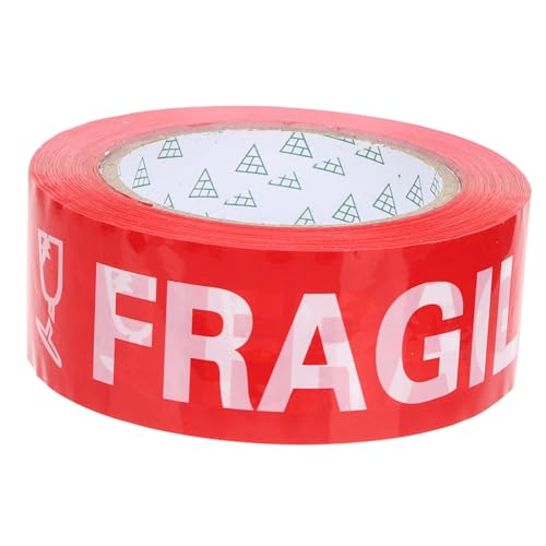 LOLIPPYY Fragile Warning Tape Breit Selbstklebendes Verpackungsband für Zerbrechliche Gegenstände Reißfestes Markierungsband für Kartonversand Langlebig und Lesbar von LOLIPPYY