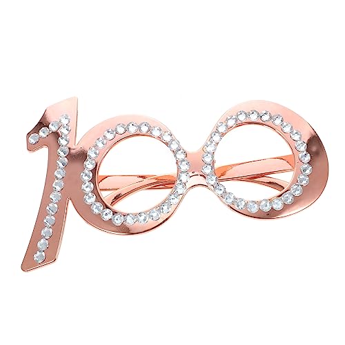 LOLIPPYY Geburtstagsbrille geburtstag brille LED retro Papierbrillen-Party Festival leuchtbrillen lustige schnapsgläser sonnenbrillen Foto-Prop-Brille Party Plastik Rose Gold von LOLIPPYY