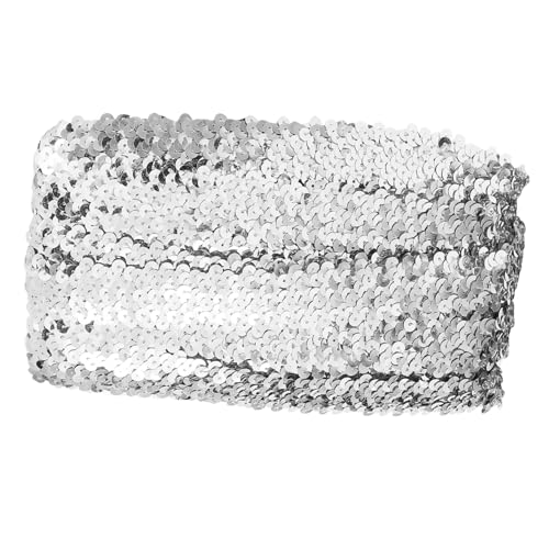 LOLIPPYY Glitzernder Pailletten Zierbesatz Elastischer Dekorationsgürtel für DIY Projekte Individuell Zuschneidbarer Paillettenbesatz für Kleidung Vorhänge und Tischdecken von LOLIPPYY