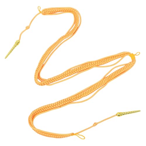 LOLIPPYY Goldene Aiguillette Schulterkordel Geflochten mit Kunststoffanhänger Wiederverwendbar für Bühne und Uniform Zubehör Verstellbar Rutschfest Passend für Auftritte von LOLIPPYY