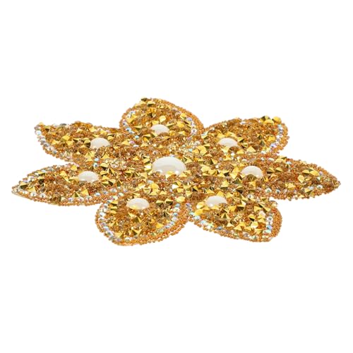 LOLIPPYY Goldene Strass Blüten Applikation Funkelnder Braut Hochzeit Flicken für Kleid Bügelbarer Blumenaufnäher zum Aufnähen Dekorativer DIY Kleidung Reparatur Patch LOLIPPYY Goldene Strass Blüten Applikation Funkelnder Braut Hochzeit Flicken für Kleid Bügelbarer Blumenaufnäher zum Aufnähen Dekorativer DIY Kleidung Reparatur Patch von LOLIPPYY