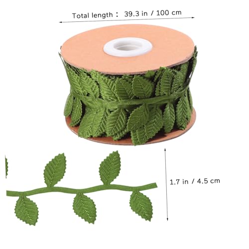 LOLIPPYY Grünes Blattband Polyester Stoffborte mit Realistischen Olivenblättern für Basteln Geschenkverpackung Kränze Girlanden Vielseitige Dekoration von LOLIPPYY