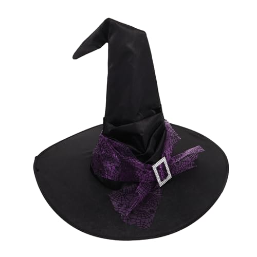 LOLIPPYY Halloween Hexenhut Damen Gefältelter Hexenhut mit Stern-Mond-Spinnennetz Leichtes Atmungsaktives Festival-Hut Cosplay Party Zubehör für Halloween Kostüm LOLIPPYY Halloween Hexenhut Damen Gefältelter Hexenhut mit Stern-Mond-Spinnennetz Leichtes Atmungsaktives Festival-Hut Cosplay Party Zubehör für Halloween Kostüm von LOLIPPYY