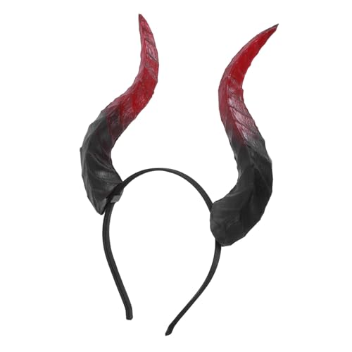 LOLIPPYY Halloween Hörner Haarreif Abnehmbare Schwarze und Rote Büffelhörner Leichtes Pu-Material Vielseitiges Cosplay Stirnband für Karneval Party und Festtagskostüme LOLIPPYY Halloween Hörner Haarreif Abnehmbare Schwarze und Rote Büffelhörner Leichtes Pu-Material Vielseitiges Cosplay Stirnband für Karneval Party und Festtagskostüme von LOLIPPYY