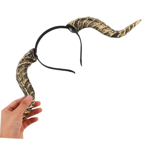 LOLIPPYY Halloween Teufel Hörner Stirnband Abnehmbares Realistisches Cosplay Hörner-accessoire für Damen und Herren Komfortabler Gothic Kopfputz für Halloween Steampunk und Kostümpartys von LOLIPPYY