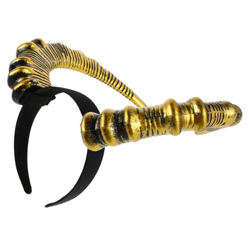 LOLIPPYY Halloween Teufelshörner Haarreif Leichter Monsterhörner Kopfschmuck Goldene Ziegenhörner für Damen Bequemes Cosplay Zubehör für Kostümfeste Maskerade Fotoshootings LOLIPPYY Halloween Teufelshörner Haarreif Leichter Monsterhörner Kopfschmuck Goldene Ziegenhörner für Damen Bequemes Cosplay Zubehör für Kostümfeste Maskerade Fotoshootings von LOLIPPYY