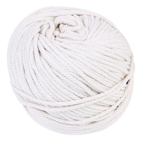 LOLIPPYY Handgefertigte Baumwollkordel Beige Weiches Garn für DIY Wandteppich Knüpfen Makramee Schnur für Boho Wohnkultur und Handgemachte Wanddekoration von LOLIPPYY