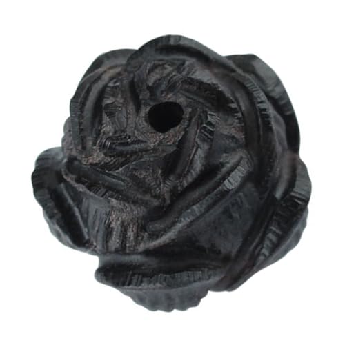 LOLIPPYY Handgefertigte Schwarze Rosenperlen Charms Geschnitzte Holzperlen für DIY Schmuckherstellung Bastelanhänger für Armbänder und Halsketten Dekorative Accessoires für Kreative DIY von LOLIPPYY