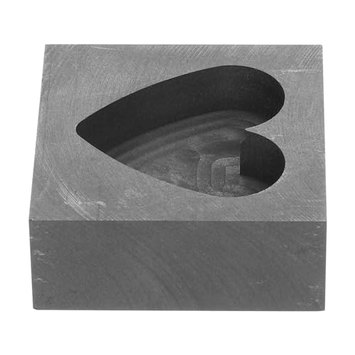 LOLIPPYY Herzförmige Graphit Gießform für Gold Silber Kupfer DIY Schmelzwerkzeug für Schmuck Hohe Temperaturbeständigkeit Korrosionsbeständig für Metallguss und Experimente von LOLIPPYY