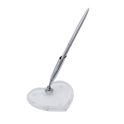 LOLIPPYY Hochzeits Gästestift mit Drehbarem Herzförmigem Stifthalter Silber Kugelschreiber mit Schwarzer für Brautparty Unterschrift und Empfang LOLIPPYY Hochzeits Gästestift mit Drehbarem Herzförmigem Stifthalter Silber Kugelschreiber mit Schwarzer für Brautparty Unterschrift und Empfang von LOLIPPYY