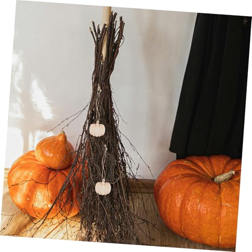 LOLIPPYY Holz DIY Halloween Kürbis Dekoration Teilig mit Hanfschnur Natürliche Holzscheiben für Basteln und Kinderhandwerk Kreative Halloween Wohnaccessoires von LOLIPPYY