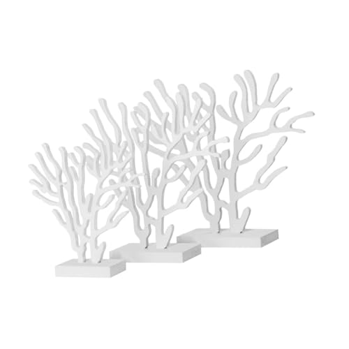 LOLIPPYY Holz Korallen Deko Ornament Weiß Mediterraner Stil Kreative Wohnraumdekoration Party Zubehör Kinderzimmer Wohnzimmer Küstenhaus von LOLIPPYY