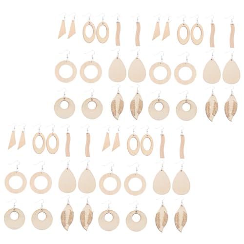 LOLIPPYY Holz ohrring Holz ohrring anhänger mit Silberhaken Leicht und Hautfreundlich Schmuck Bastelmaterial für Selbstgemachte Ohrhänger Geschenkideen für Damen und Bekannte von LOLIPPYY