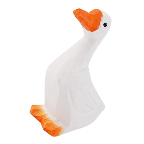 LOLIPPYY Holzfigur Weiße Gans Handgefertigt aus Buchenholz Dekoratives Desktop Ornament für Wohnaccessoires und Kinderzimmer Kreatives Farbechtes Deko Element für Zuhause und Büro von LOLIPPYY