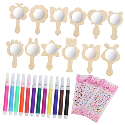 LOLIPPYY Holzspiegel Bastelset für Kleines Handliches DIY Spiegel aus Stabilem Holz Bruchsicher Blanko Oberfläche zum Bemalen und Dekorieren und Stickerzubehör LOLIPPYY Holzspiegel Bastelset für Kleines Handliches DIY Spiegel aus Stabilem Holz Bruchsicher Blanko Oberfläche zum Bemalen und Dekorieren und Stickerzubehör von LOLIPPYY