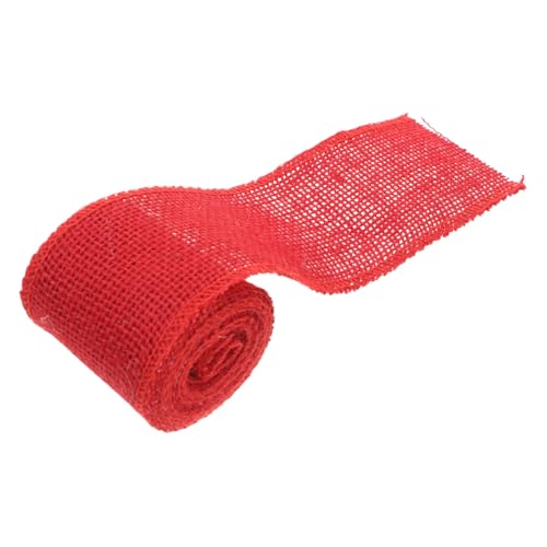 LOLIPPYY Juteband Rot Breit Naturliches Burlap Ribbon Rolle Für Weihnachtsdeko Basteln Hochzeit Kranzgestaltung Umweltfreundlich von LOLIPPYY