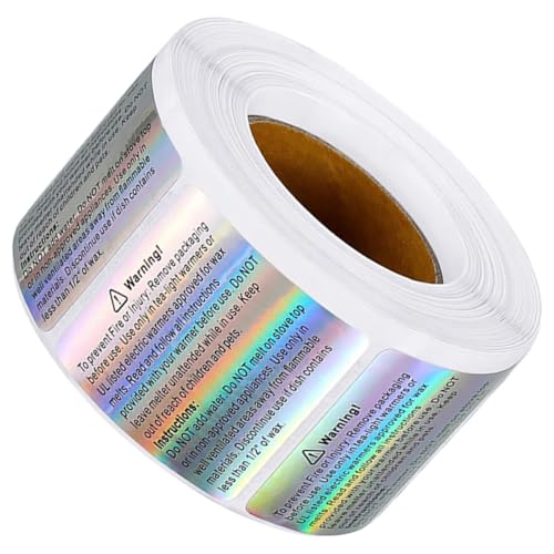 LOLIPPYY Kerzenwarnaufkleber Wachsaufkleber Sicherheitsetiketten für Kerzen DIY Warnhinweise für Vielseitig Verwendbar Auffälliges Design Praktische Haushaltslabels von LOLIPPYY