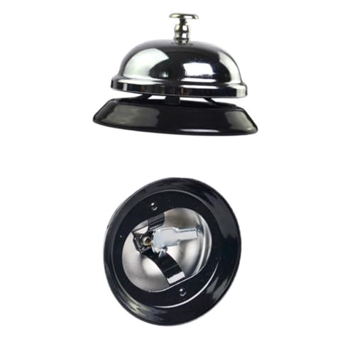LOLIPPYY Klassische Serviceglocke aus Metall mit Klarem Lautem Klingeln Leichte Rezeptionsklingel für Restaurant Hotel Bar und Praktische Tischglocke für Empfang und Küche von LOLIPPYY