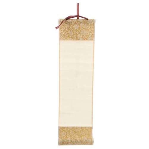 LOLIPPYY Kleine Vintage Chinesische Kalligraphie Leerrolle Wanddeko Handliche Schriftrolle mit Elegantem Muster für Feine Malerei und Dekorative Wandgestaltung von LOLIPPYY