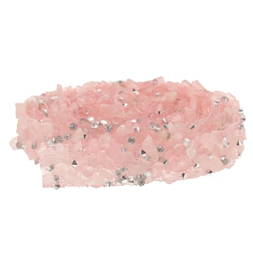 LOLIPPYY Kostümbesatz Strass und Kies Handgefertigter Kleidungsbesatz Dekoratives Band für DIY Projekte Verschleißfest Lange Kette mit Perlen und Strass Vielseitig von LOLIPPYY