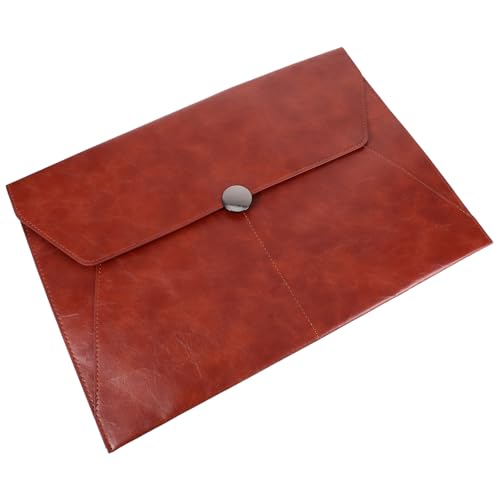 LOLIPPYY Leder Dokumententasche mit Großem Fassungsvermögen Magnetischem Knopfverschluss Widerstandsfähig und Schmutzabweisend für Büro Schule und Geschäftsreisen Eleganter Aktenordner von LOLIPPYY