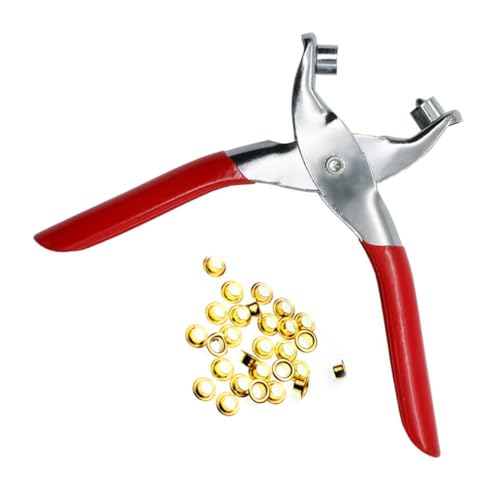 LOLIPPYY Lochzange Ledergürtel mit Nieten Professionelle Nietzange für Leder Stoff Canvas Langlebiger Metallkörper Ergonomischer Softgriff Rutschfest Einfach zu Bedienen Verstauen von LOLIPPYY