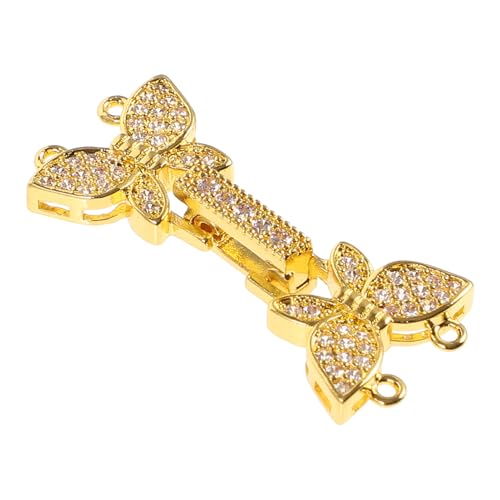 LOLIPPYY Luxuriöser Goldfarbener Schmetterlings Kettenverschluss aus Kupfer Langlebig und Leicht DIY Schmuckverbinder für Halsketten Armbänder Anhänger Installieren und Vielseitig LOLIPPYY Luxuriöser Goldfarbener Schmetterlings Kettenverschluss aus Kupfer Langlebig und Leicht DIY Schmuckverbinder für Halsketten Armbänder Anhänger Installieren und Vielseitig von LOLIPPYY
