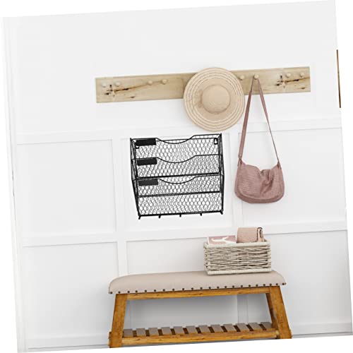 LOLIPPYY Metall Wandregal mit Wandorganizer mit Haken Platzsparender Datei und Magazinhalter Vielseitiger Wandhalter für Büro Zuhause und Empfangsbereich von LOLIPPYY