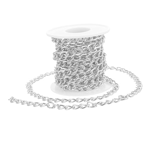 LOLIPPYY Metallkette DIY Schmuckherstellung Stabile Glatte Oberfläche Silberfarbene Gliederkette Metallmaterial Robust für Armband Halskette Schmuckzubehör für Erwachsene Schmuckbastler LOLIPPYY Metallkette DIY Schmuckherstellung Stabile Glatte Oberfläche Silberfarbene Gliederkette Metallmaterial Robust für Armband Halskette Schmuckzubehör für Erwachsene Schmuckbastler von LOLIPPYY