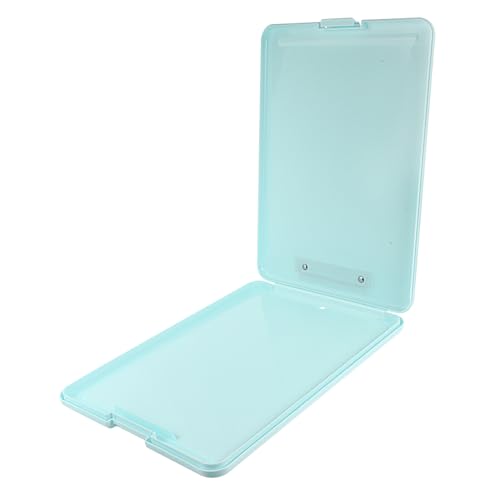 LOLIPPYY Multifunktionale Klemmbrett Aufbewahrungsbox aus Tragbares Schreibbrett mit Ablagefach für Pflegepersonal Schule und Büro Leicht und Robust in Frischem Blau von LOLIPPYY