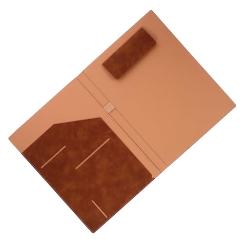 LOLIPPYY Multifunktionaler Business Portfolio Organizer aus Braunem Kunstleder mit Magnetverschluss Dokumentenmappe mit Fächern und Stifttasche Praktischer Aktenordner für Büro und von LOLIPPYY