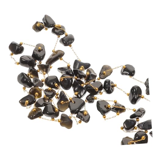 LOLIPPYY Natürliche Kristallperlen Strang Edelstahl Schwarz Bead String für DIY Schmuckherstellung Halsketten Basteln Zubehör LOLIPPYY Natürliche Kristallperlen Strang Edelstahl Schwarz Bead String für DIY Schmuckherstellung Halsketten Basteln Zubehör von LOLIPPYY
