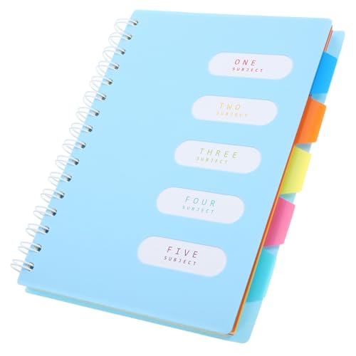 LOLIPPYY Notizbuch Hardcover Kariert Robuster Spiralplaner für Büro und Studium Tragbarer Organizer mit Registerfarben Praktisches Schreibbuch für Lehrer und Angestellte von LOLIPPYY