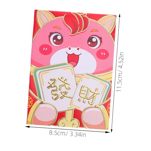 LOLIPPYY Pack Spring Festival Envelopes mit Cartoon Pferd Design Chinesische Glücksumschläge aus Papier für Traditionelle Hong Bao für Lunar Year Feierlichkeiten von LOLIPPYY