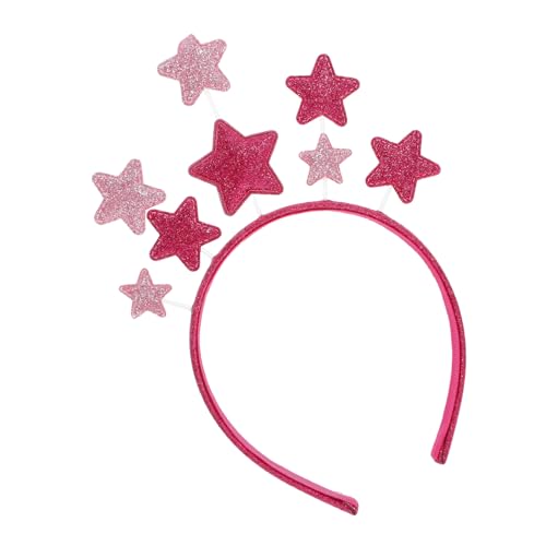 LOLIPPYY Pentagramm-stirnband Kopfbedeckung Für Die Silvesterparty Party-stirnbänder Ohrring -haarbänder Kopfschmuck Sternhaarband Silvester Zubehör Gedenkstirnband Süßes Haarband Stoff Rot von LOLIPPYY