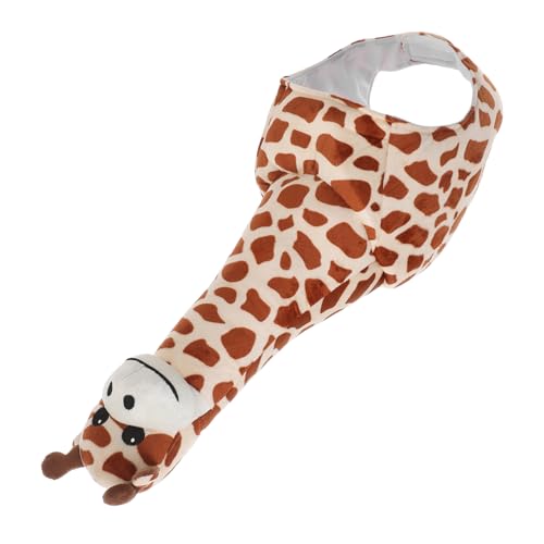 LOLIPPYY Plüsch Giraffen Kopfbedeckung Kuscheliges Tierkostüm Partyhut Kreative Giraffenform Fotorequisiten für Erwachsene und Karneval Fasching von LOLIPPYY