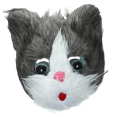 LOLIPPYY Plüsch Katzenmaske Furry Masquerade Maske Party Halloween Kostüm Damen Karneval Cosplay Zubehör von LOLIPPYY