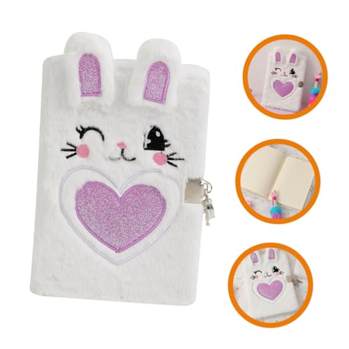 LOLIPPYY Plüsch Notizbuch mit Schloss für Flauschiges Tagebuch mit Weichem Plüschbezug Tragbares Cartoon Hase Journal Herz Design Abschließbares notizheft für Schüler LOLIPPYY Plüsch Notizbuch mit Schloss für Flauschiges Tagebuch mit Weichem Plüschbezug Tragbares Cartoon Hase Journal Herz Design Abschließbares notizheft für Schüler von LOLIPPYY