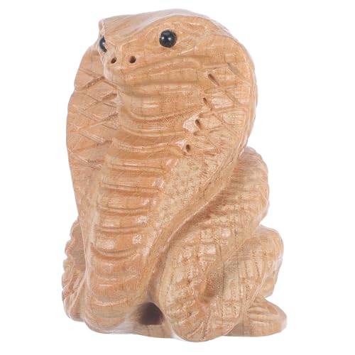 LOLIPPYY Realistische Holzschlange Skulptur Holz Schlange Figur Feng Shui Deko Schlangenornament Jahr der Schlange Holzfigur Tischdeko Lernmodell von LOLIPPYY