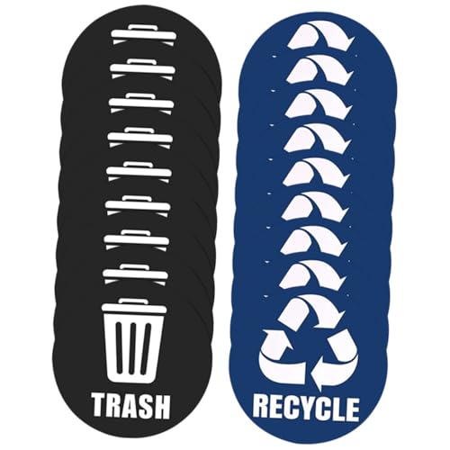 LOLIPPYY Recycling Aufkleber PVC Selbstklebend Mülltonnenetiketten für Abfalltrennung Zuhause Büro Restaurant Umweltfreundlich Langlebig von LOLIPPYY