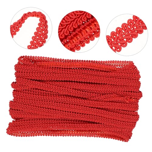 LOLIPPYY Roter Wellenspitzen borte Polyester Vorhangfransen Dekoratives Nähen Gardinenkanten DIY Handwerkszubehör für Heimtextilien und Bekleidung von LOLIPPYY