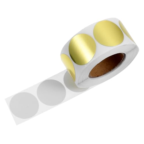 LOLIPPYY Runde Goldene Aufkleber Selbstklebende Etiketten für Geschenke und DIY Kratzbare Geschenklabel aus PVC Praktische Dekoration für Party Scrapbooking und Festtagsgeschenke von LOLIPPYY