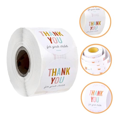 LOLIPPYY Runde Thank You Aufkleber Dekorative Geschenk Verpackungsetiketten Selbstklebend Leicht Abziehbar für Hochzeiten Partys und Geschenktüten von LOLIPPYY