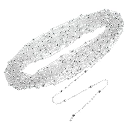LOLIPPYY Schmuck Kette Rolle Versilberte DIY Halskette für Schmuckherstellung Choker Kette für Armband und Kreative Bastelprojekte Hautfreundlich und Langlebig von LOLIPPYY
