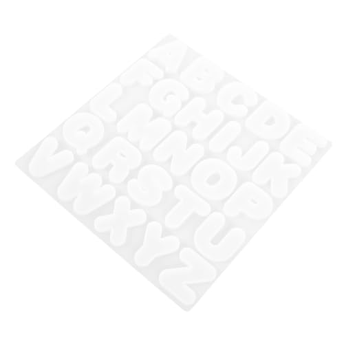 LOLIPPYY Silikonform Buchstaben Alphabet Teilig für DIY Schmuck Anhänger Schlüsselanhänger Herstellung Flexible Langlebige Epoxidharz Gießform Transparent Weiß Bastelbedarf für Kreative von LOLIPPYY